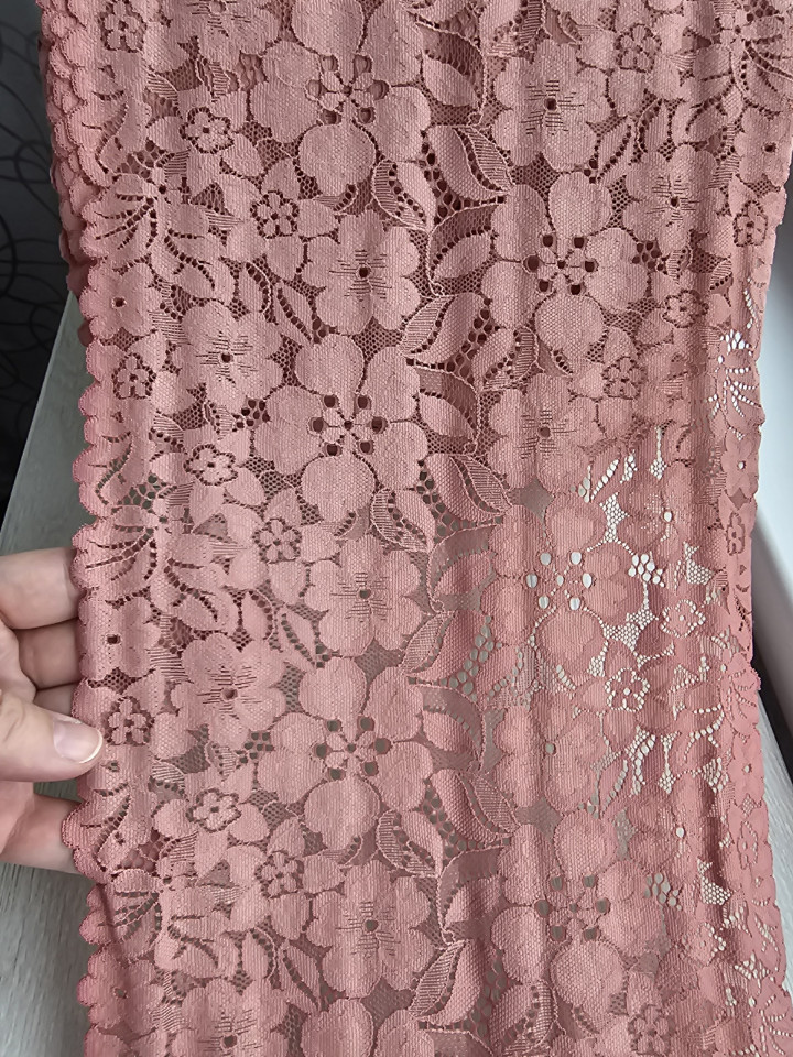 Эластичное кружево 1 цвет розово-терракотовый