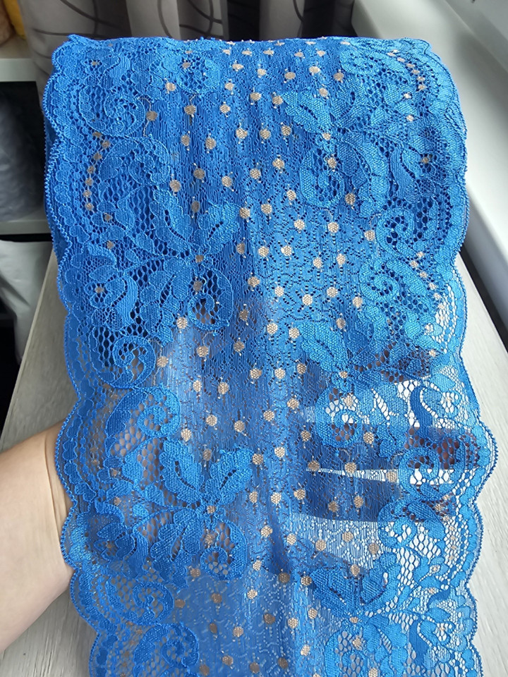 Эластичное кружево 6 цвет синий, жёлтый