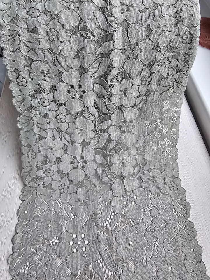 Эластичное кружево 9 цвет серо-зелёный