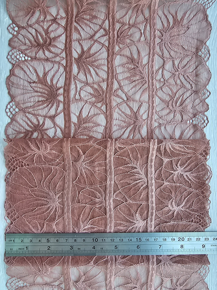 Эластичное кружево э608п цвет розово-коричневый