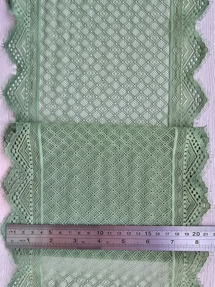 Эластичное кружево э609п цвет зелёный