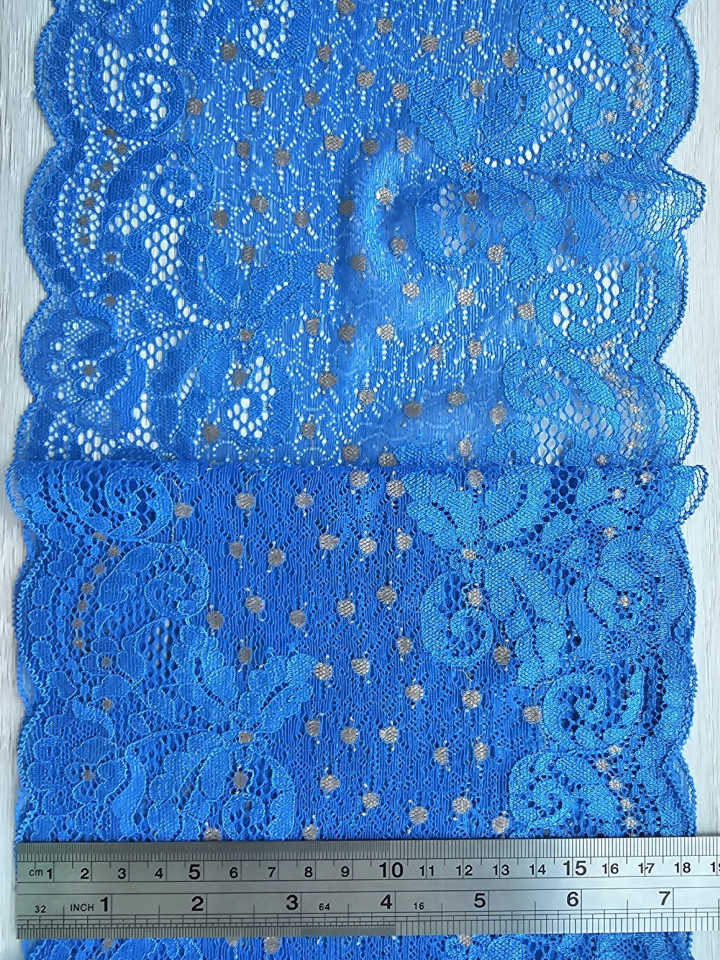Эластичное кружево э512п цвет синий, жёлтый