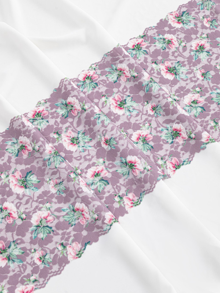 Эластичное кружево э717п цвет сиреневый пыльный