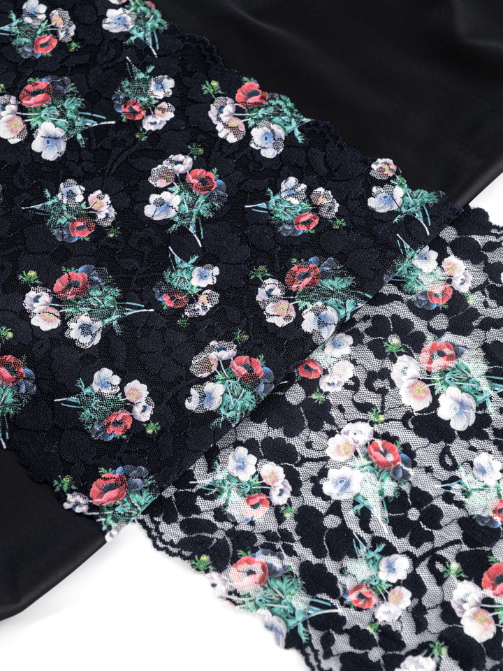 Эластичное кружево э720п цвет чёрный