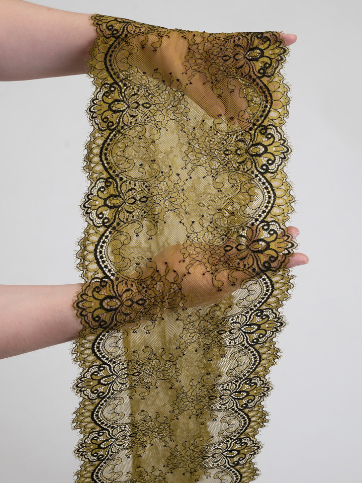 Эластичное кружево Э580_1п цвет хаки