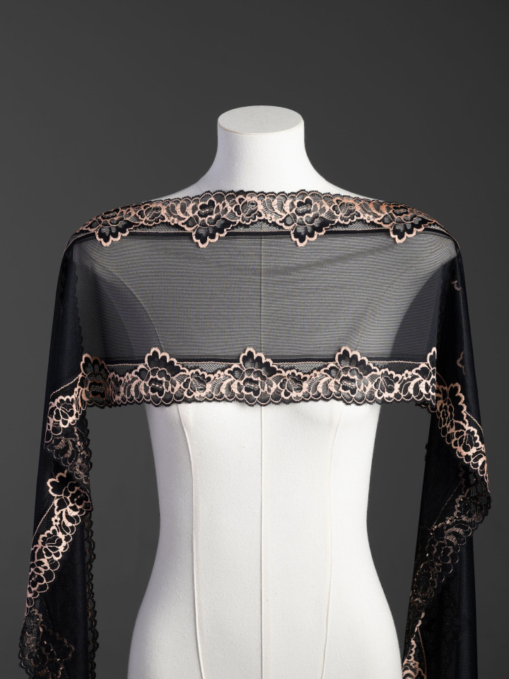 Эластичное кружево э410п цвет чёрный