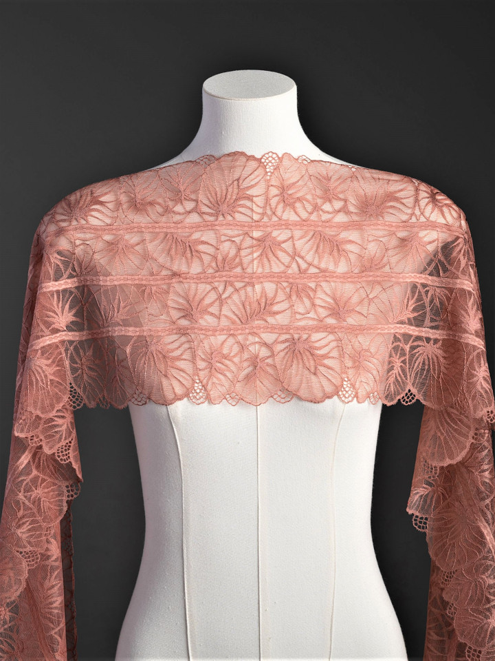 Эластичное кружево э608п цвет розово-коричневый