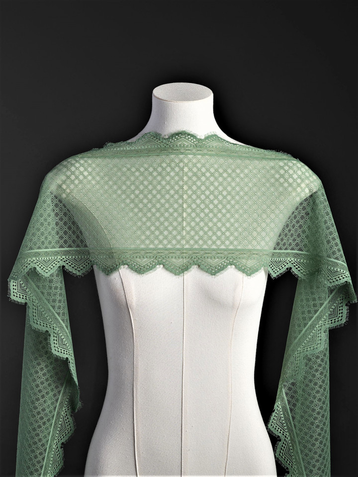 Эластичное кружево э609п цвет зелёный