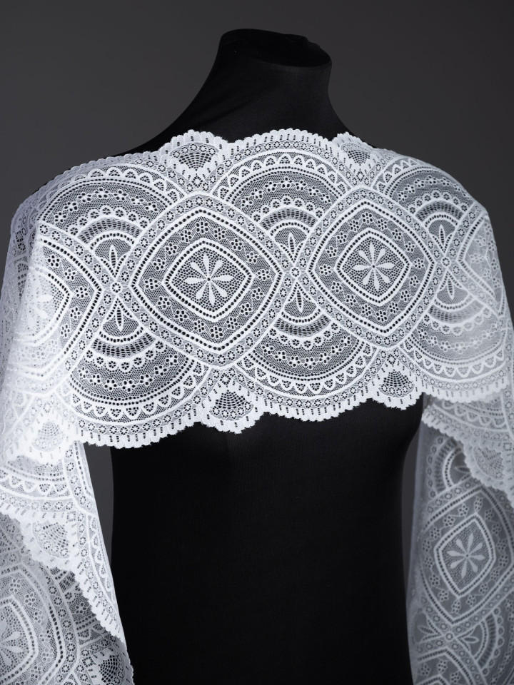 Эластичное кружево э728п молочный