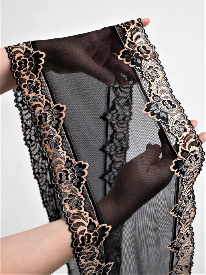 Эластичное кружево э410п цвет чёрный