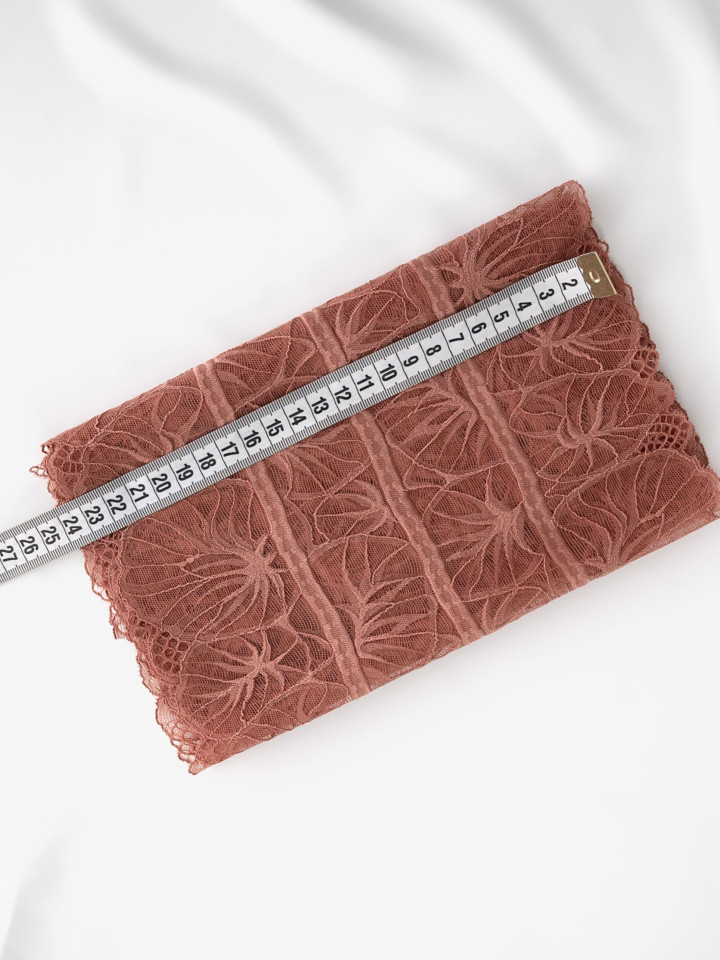 Эластичное кружево э608п цвет розово-коричневый