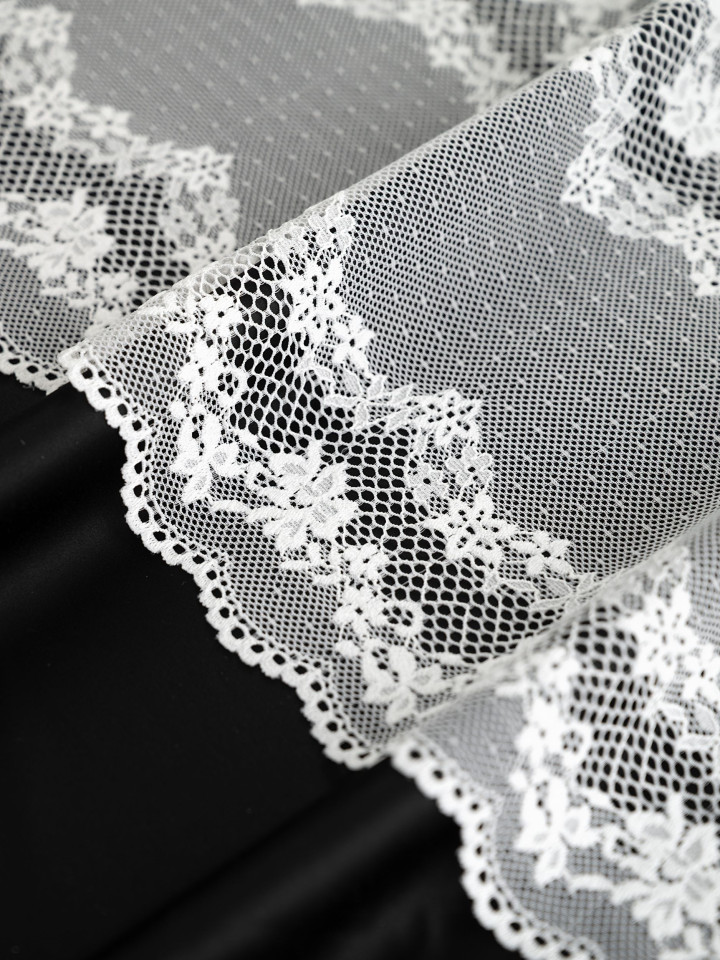 Эластичное кружево Э729п цвет молочный