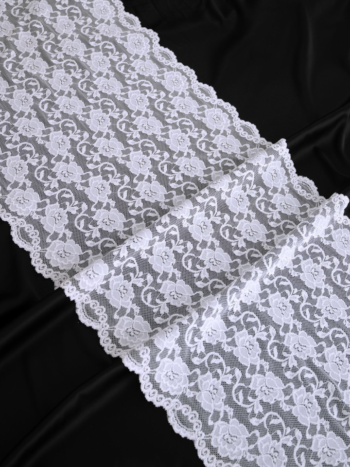 Эластичное кружево э727п цвет белый