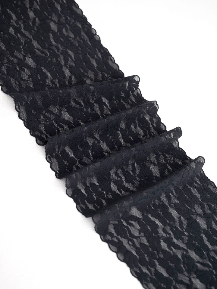 Эластичное кружево Э724п цвет чёрный