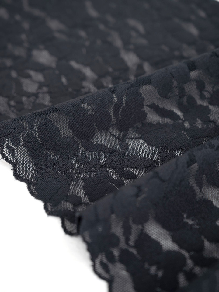 Эластичное кружево Э724п цвет чёрный