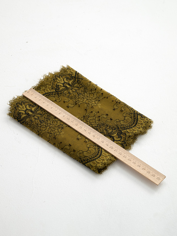 Эластичное кружево Э580_1п цвет хаки