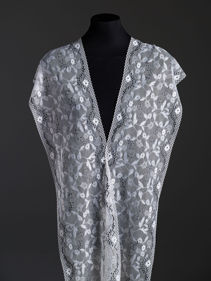 Эластичное кружево э739п белый, чёрный