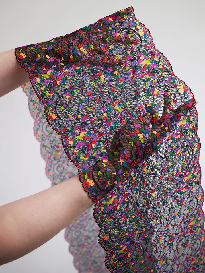 Эластичное кружево э734п микс