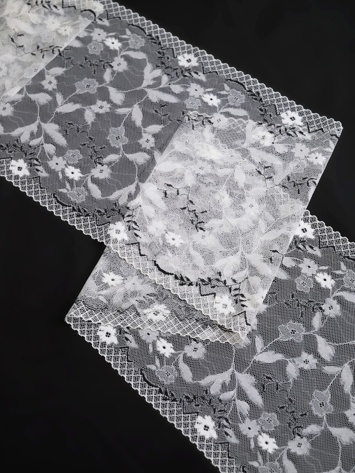 Эластичное кружево э739п белый, чёрный