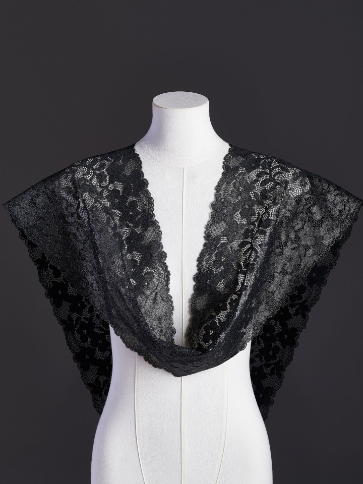 Эластичное кружево э716п цвет чёрный с люрексом