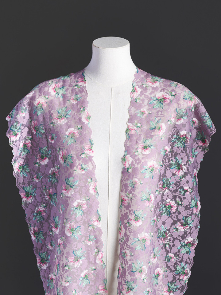 Эластичное кружево э717п цвет сиреневый пыльный