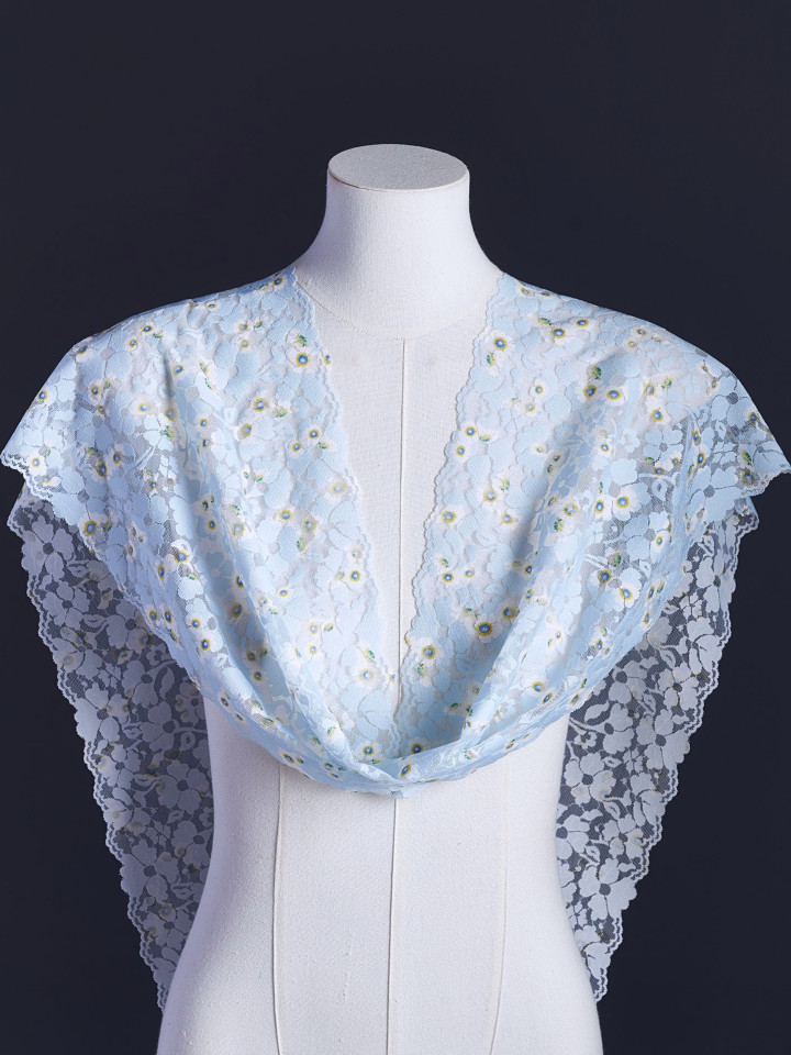 Эластичное кружево э721п цвет голубой