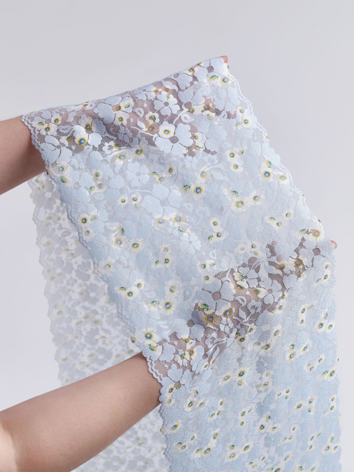 Эластичное кружево э721п цвет голубой