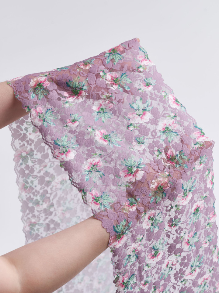 Эластичное кружево э717п цвет сиреневый пыльный