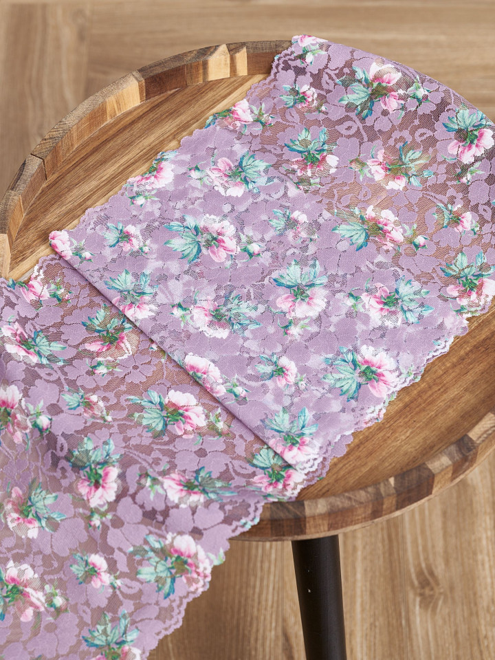 Эластичное кружево э717п цвет сиреневый пыльный