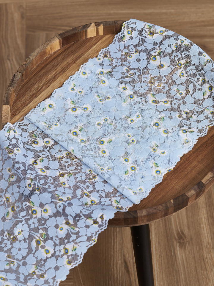 Эластичное кружево э721п цвет голубой