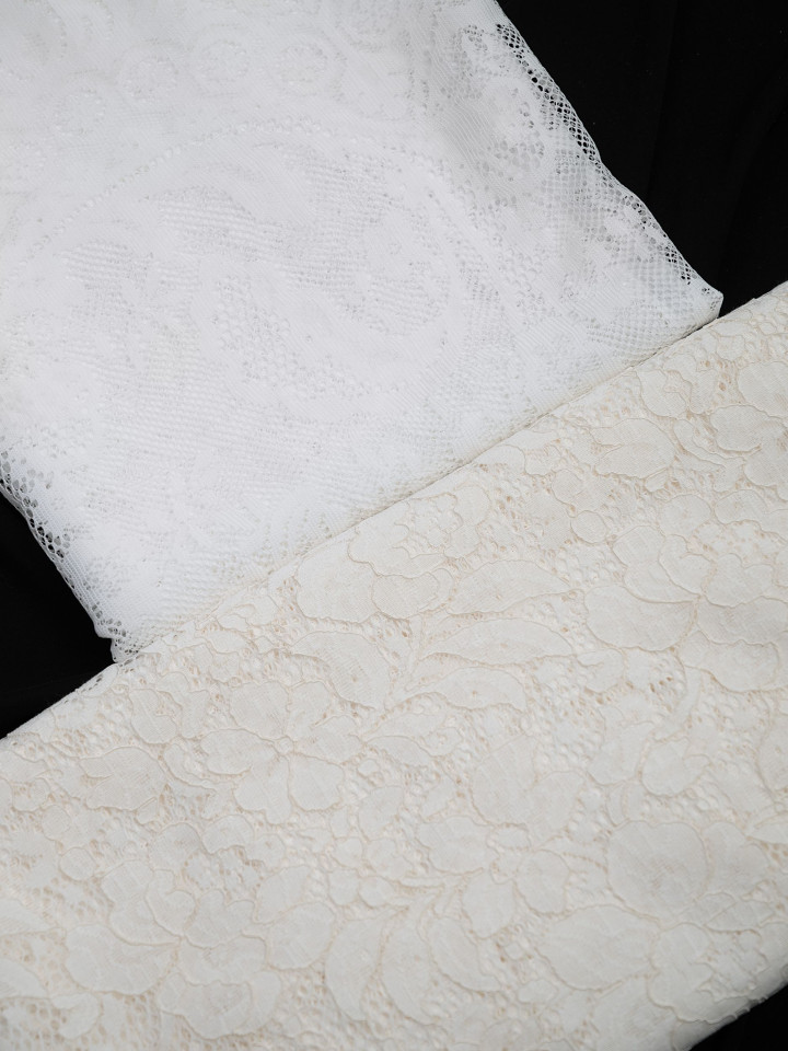 Кружево с ресничками шантильи Р432 (цена за купон 145см*150см) айвори