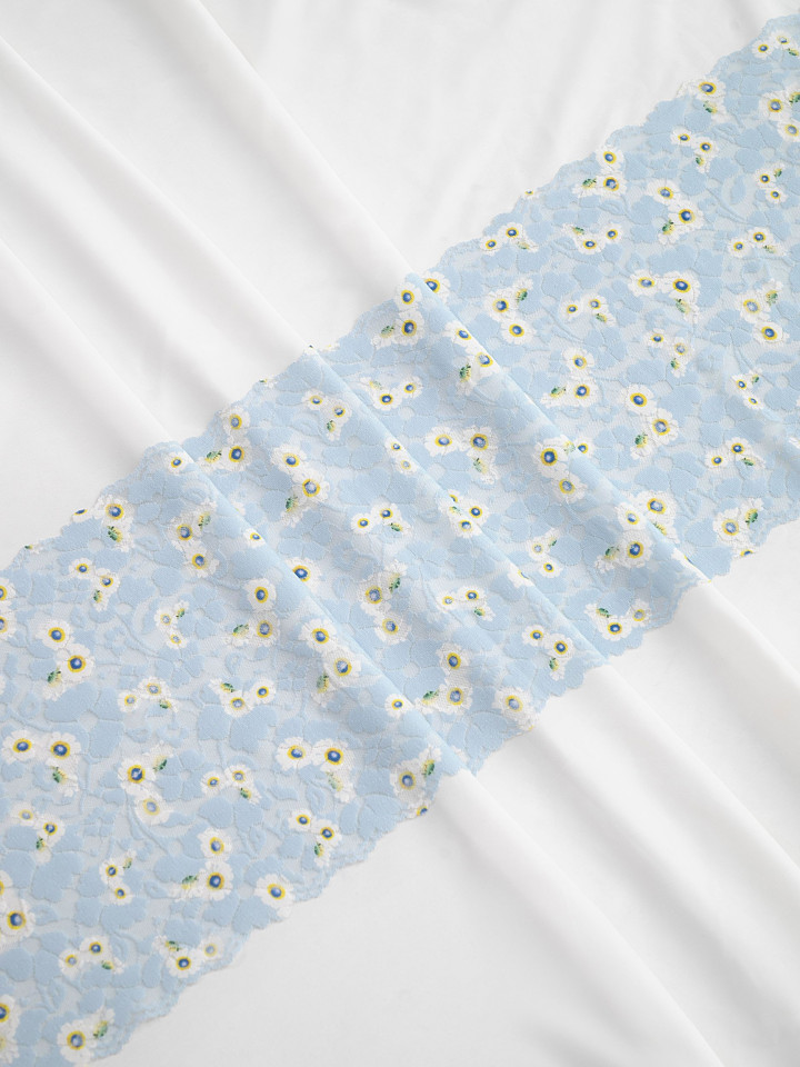 Эластичное кружево э721п цвет голубой