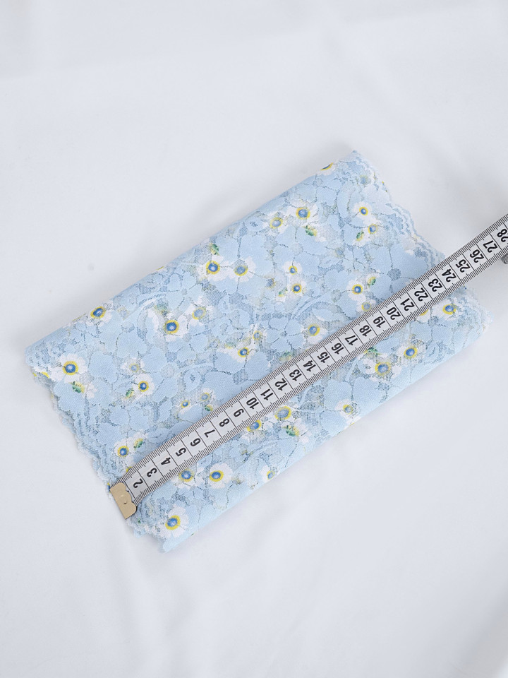 Эластичное кружево э721п цвет голубой