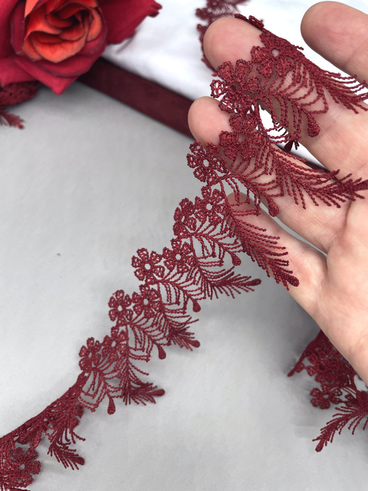 Кружево макраме М253 вишнёвый