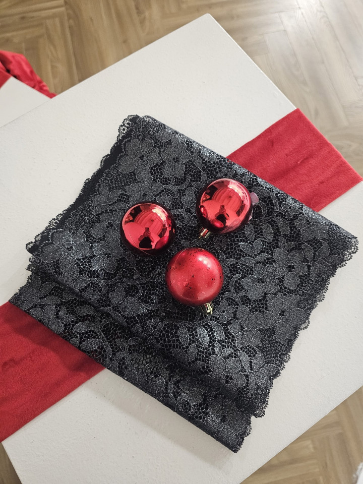 Эластичное кружево 714п цвет чёрный с люрексом