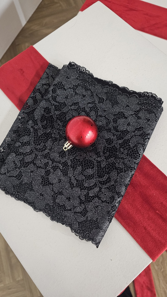 Эластичное кружево 714п цвет чёрный с люрексом