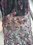 Эластичное кружево э545п цвет черный, фуксия