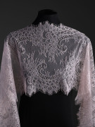 Кружево с ресничками шантильи Р425 (цена за купон 35см*290см) пудровый