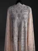 Кружево с ресничками шантильи Р426 (цена за купон 120см*170см) персиковый