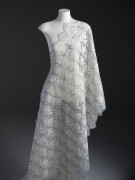 Кружево с ресничками шантильи Р429 (цена за купон 73см*280см) сумрачный белый