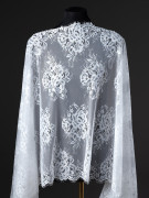 Кружево с ресничками шантильи Р418 (цена за купон 160см*63см) молочный Кружево с ресничками шантильи Р418 (цена за купон 160см*63см) молочный