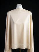 Микрофибра утяжка с кружевом Э711п плотная, тяжёлая, упругая, цвет светло-песочный Микрофибра утяжка с кружевом Э711п плотная, тяжёлая, упругая, цвет светло-песочный