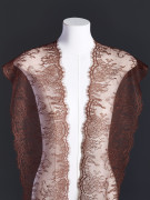 Кружево с ресничками шантильи Р419 (цена за купон 300см*21см) кофейный Кружево с ресничками шантильи Р419 (цена за купон 300см*21см) кофейный