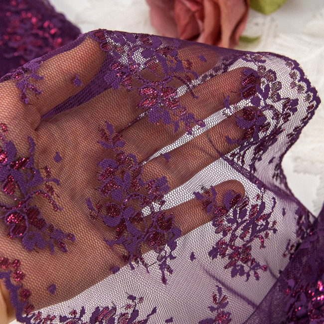 Вышивка на сетке В942 цвет фиолетовый