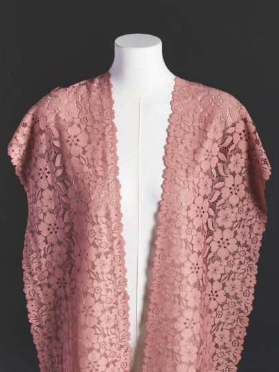 Эластичное кружево 632п цвет розово-терракотовый