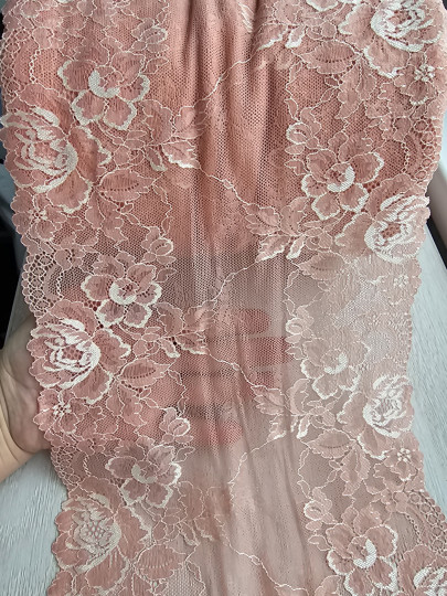 Эластичное кружево э607п цвет бледный пурпурно-розовый