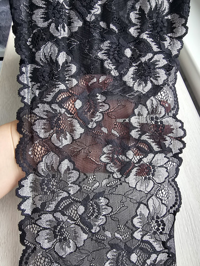 Эластичное кружево э715п цвет чёрный