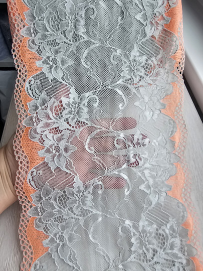 Эластичное кружево э556п цвет светло-серый