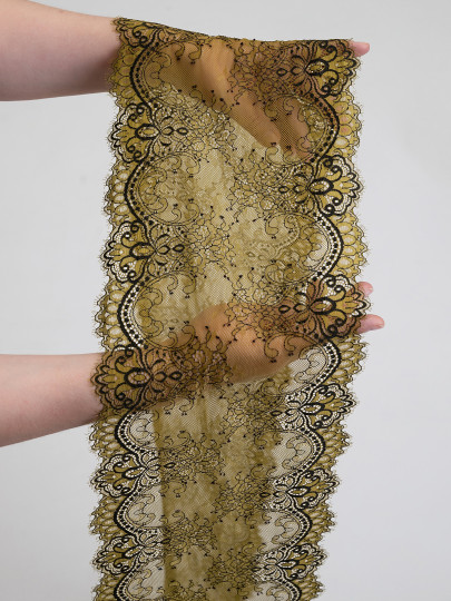 Эластичное кружево Э580_1п цвет хаки