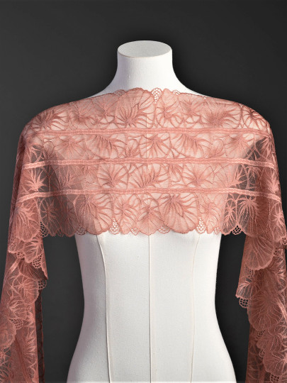 Эластичное кружево э608п цвет розово-коричневый